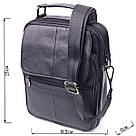 Практична чоловіча шкіряна сумка 21396 Vintage Чорна, фото 3