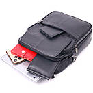 Практична чоловіча шкіряна сумка 21396 Vintage Чорна, фото 8