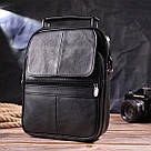 Практична чоловіча шкіряна сумка 21396 Vintage Чорна, фото 9