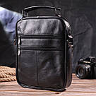 Практична чоловіча шкіряна сумка 21396 Vintage Чорна, фото 10
