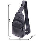 Сучасна чоловіча сумка через плече з натуральної шкіри 21307 Vintage Чорна, фото 3