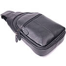 Сучасна чоловіча сумка через плече з натуральної шкіри 21307 Vintage Чорна, фото 5