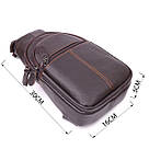 Зручна чоловіча сумка через плече з натуральної шкіри 21308 Vintage Коричнева, фото 3