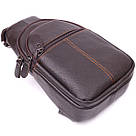 Зручна чоловіча сумка через плече з натуральної шкіри 21308 Vintage Коричнева, фото 5
