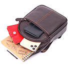Зручна чоловіча сумка через плече з натуральної шкіри 21308 Vintage Коричнева, фото 7