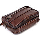 Чоловіча горизонтальна поясна сумка з натуральної шкіри 21486 Vintage Коричнева, фото 5
