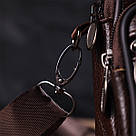 Чоловіча горизонтальна поясна сумка з натуральної шкіри 21486 Vintage Коричнева, фото 10