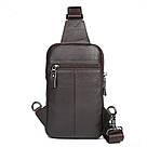 Сумка чоловіча шкіряна через плече Vintage 14983 Коричнева, фото 7