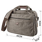 Сумка текстильна для ноутбука 15.6 Vintage 20087 Сіра, фото 4