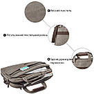 Сумка текстильна для ноутбука 15.6 Vintage 20087 Сіра, фото 5