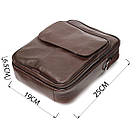 Стильний чоловічий месенджер з натуральної шкіри Vintage 21949 Коричневий, фото 4