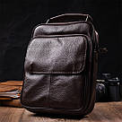 Стильний чоловічий месенджер з натуральної шкіри Vintage 21949 Коричневий, фото 9