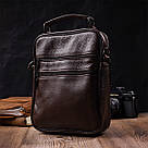 Стильний чоловічий месенджер з натуральної шкіри Vintage 21949 Коричневий, фото 10