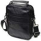 Практичний чоловічий месенджер із натуральної шкіри Vintage 21950 Чорний, фото 2