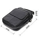 Практичний чоловічий месенджер із натуральної шкіри Vintage 21950 Чорний, фото 3