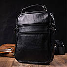Практичний чоловічий месенджер із натуральної шкіри Vintage 21950 Чорний, фото 10