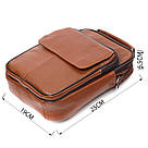 Зручний чоловічий месенджер із натуральної шкіри Vintage 21951 Світло-коричневий, фото 3