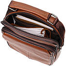 Зручний чоловічий месенджер із натуральної шкіри Vintage 21951 Світло-коричневий, фото 7