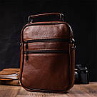 Зручний чоловічий месенджер із натуральної шкіри Vintage 21951 Світло-коричневий, фото 10