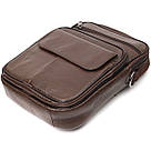 Вертикальна чоловіча сумка з натуральної шкіри Vintage 21952 Коричнева, фото 3