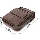 Вертикальна чоловіча сумка з натуральної шкіри Vintage 21952 Коричнева, фото 4