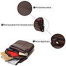 Вертикальна чоловіча сумка з натуральної шкіри Vintage 21952 Коричнева, фото 5