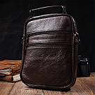 Вертикальна чоловіча сумка з натуральної шкіри Vintage 21952 Коричнева, фото 10