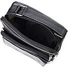 Цікава вертикальна чоловіча сумка з натуральної шкіри Vintage 21953 Чорна, фото 6