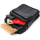 Цікава вертикальна чоловіча сумка з натуральної шкіри Vintage 21953 Чорна, фото 8