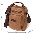 Відмінна вертикальна сумка для чоловіків із текстилю Vintage 22236 Коричневий, фото 3
