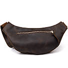 Бананка в матовій шкірі GRANDE PELLE 11154 Коричнева, фото 2