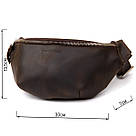 Бананка в матовій шкірі GRANDE PELLE 11154 Коричнева, фото 3