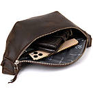 Бананка в матовій шкірі GRANDE PELLE 11154 Коричнева, фото 6