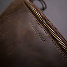 Бананка в матовій шкірі GRANDE PELLE 11154 Коричнева, фото 9