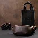 Бананка в матовій шкірі GRANDE PELLE 11154 Коричнева, фото 10