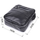 Класична чоловіча сумка месенджер із глянсової натуральної шкіри Shvigel 22846 Чорна, фото 3