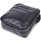 Класична чоловіча сумка месенджер із глянсової натуральної шкіри Shvigel 22846 Чорна, фото 5