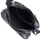 Класична чоловіча сумка месенджер із глянсової натуральної шкіри Shvigel 22846 Чорна, фото 7