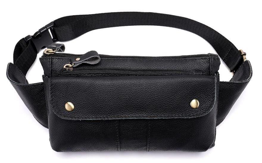 Бананка шкіряна Vintage 14809 Чорна, фото 1