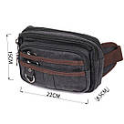 Бананка текстильна на пояс Vintage 20159 Чорна, фото 3