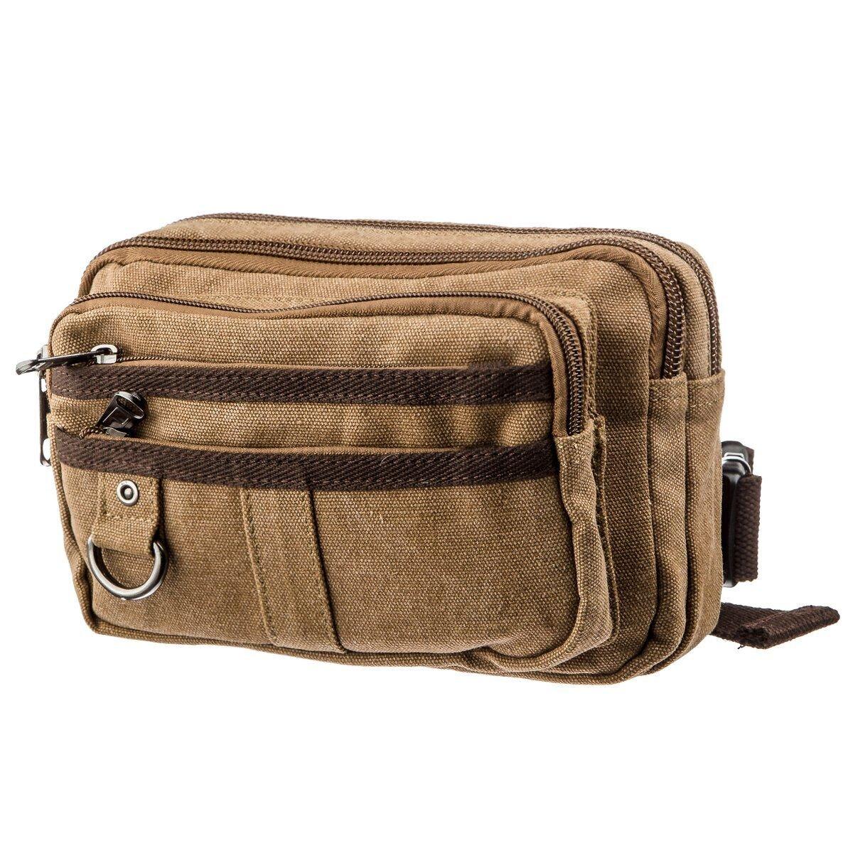 Бананка текстильна на пояс Vintage 20160 Коричнева, фото 1