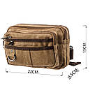 Бананка текстильна на пояс Vintage 20160 Коричнева, фото 3