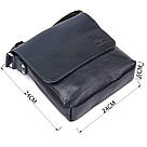 Практична шкіряна чоловіча сумка-месенджер GRANDE PELLE 11433 Темно-синій, фото 3