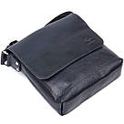 Практична шкіряна чоловіча сумка-месенджер GRANDE PELLE 11433 Темно-синій, фото 5