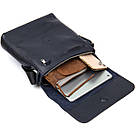 Практична шкіряна чоловіча сумка-месенджер GRANDE PELLE 11433 Темно-синій, фото 8