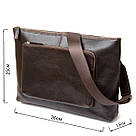 Шкіряна чоловіча прямокутна сумка для ноутбука GRANDE PELLE 11438 Коричневий, фото 3