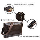 Шкіряна чоловіча прямокутна сумка для ноутбука GRANDE PELLE 11438 Коричневий, фото 4