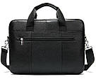 Сумка ділова чоловіча шкіряна Vintage 14794 Чорна, фото 2