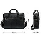 Сумка ділова чоловіча шкіряна Vintage 14794 Чорна, фото 3