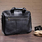 Сумка ділова чоловіча шкіряна Vintage 14794 Чорна, фото 5